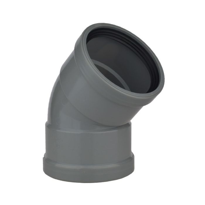 PVC bocht Ø160 45° met rubber [2 X MOF]