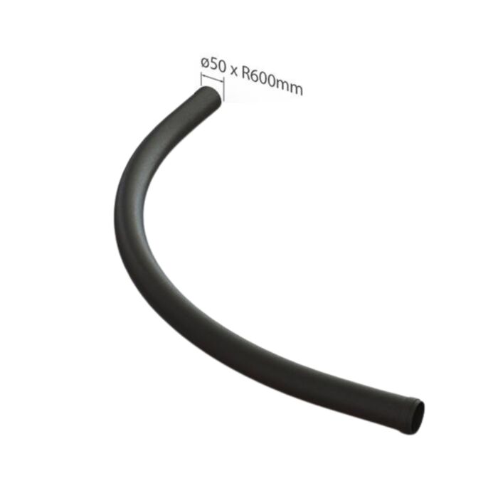 straalbocht 50mm zwart pvc