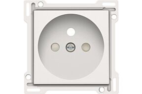 NIKO "Original White" Centraalplaat stopcontact + penaarde + kinderveiligheid 28,5 mm