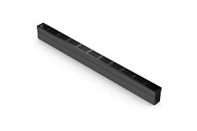 ACO slimline met designrooster zwart aluminium